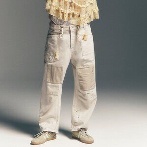 Free People We The Free Moxie Pull-On Barrel Jeans in White